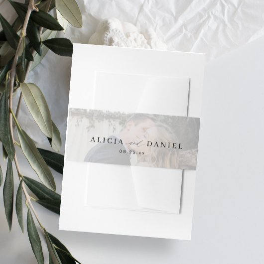 Bandeau De Faire-part Élégant mariage de superposition photo