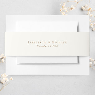 Bandeau De Faire-part Élégant Mariage d'or de crème Monogram