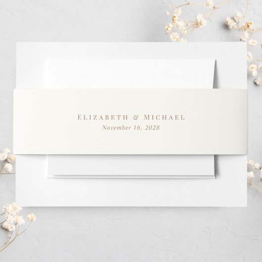 Bandeau De Faire-part Élégant Mariage d'or de crème Monogram