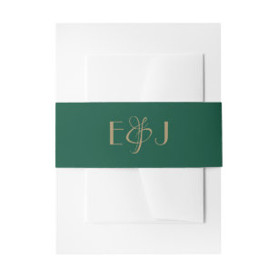 Bandeau De Faire-part Élégant Mariage Emerald Green Gold moderne