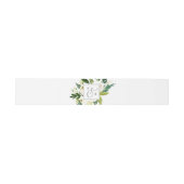 Bandeau De Faire-part Élégant Mariage Floral Blanc Monogramme (Plat)