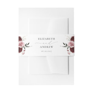 Bandeau De Faire-part Élégant Mariage floral de Roses roses roses blanch