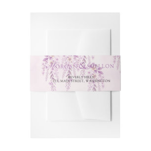 Bandeau De Faire-part Élégant Mariage Floral Lavande Rose Tendre