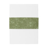 Bandeau De Faire-part Élégant Mariage Floral Sage Vert (Dos Example)