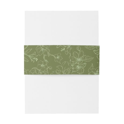 Bandeau De Faire-part Élégant Mariage Floral Sage Vert (Dos Example)