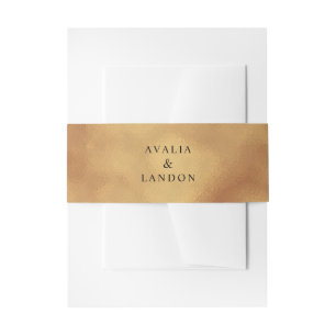 Bandeau De Faire-part Élégant Mariage Gold Faux Foil   Noms