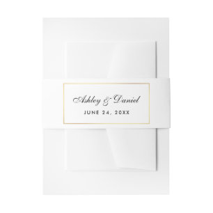 Bandeau De Faire-part Élégant Mariage moderne Black White Gold