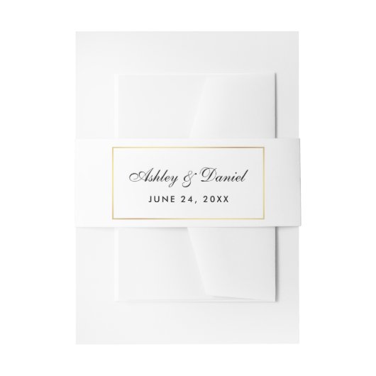 Bandeau De Faire-part Élégant Mariage moderne Black White Gold (Devant example)