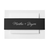 Bandeau De Faire-part Élégant Mariage noir & blanc Script (Devant Example)