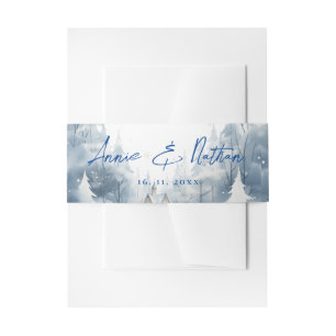 Bandeau De Faire-part Élégant Mariage paysage hivernal neige