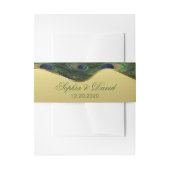 Bandeau De Faire-part Élégant Mariage Peacock Or Monogram Belly Band (Devant example)