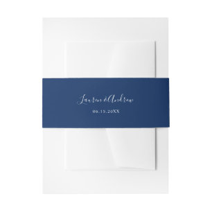 Bandeau De Faire-part Élégant Mariage personnalisé bleu marine