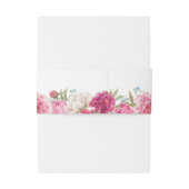 Bandeau De Faire-part Élégant Mariage rose Peony Florals (Dos Example)