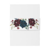 Bandeau De Faire-part Élégant Mariage rustique de Bourgogne et de marine (Dos Example)