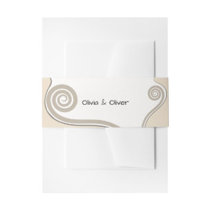 Bandeau De Faire-part Élégant Mariage Tourbillon Koru Feuille de Fougère