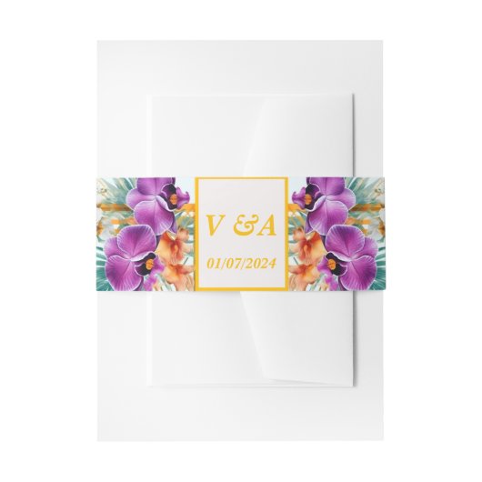 Bandeau De Faire-part Élégant Mariage Tropical Formal (Devant example)