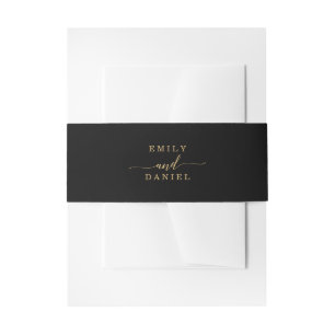 Bandeau De Faire-part Élégant minimal Gold Invitation Bande de ventre
