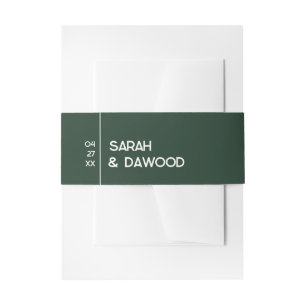 Bandeau De Faire-part Élégant minimaliste Emerald Green Mariage blanc