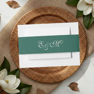 Bandeau De Faire-part Élégant minimaliste Sage Green Mariage Belly Band