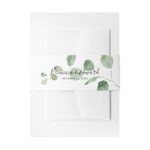 Bandeau De Faire-part Élégant minimaliste vert Eucalyptus Mariage