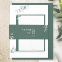 Élégant Moderne et Minimaliste Mariage Vert Foncé