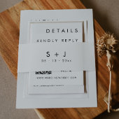 Bandeau De Faire-part Élégant Monogram Belly Band