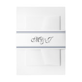 Bandeau De Faire-part Elégant Monogram Blue Shell Mariage (Devant example)