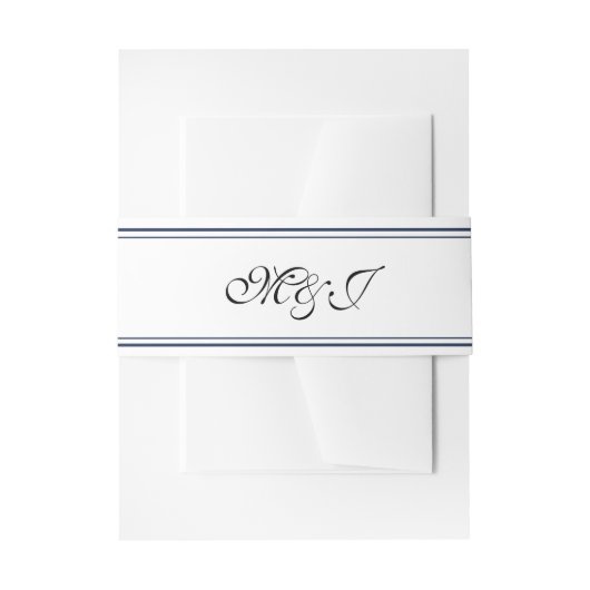 Bandeau De Faire-part Elégant Monogram Blue Shell Mariage (Devant example)