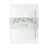 Bandeau De Faire-part Elegant Monogram Eucalyptus Watercolor Wedding (Devant example)