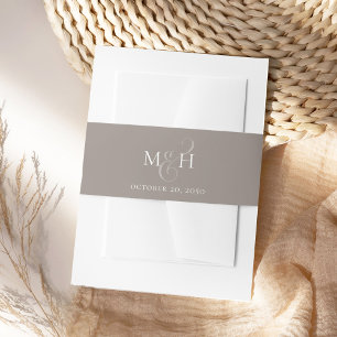 Bandeau De Faire-part Élégant Monogramme Ampersand Calligraphy Taupe