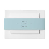 Bandeau De Faire-part Élégant Monogramme bleu clair simple (Devant Example)