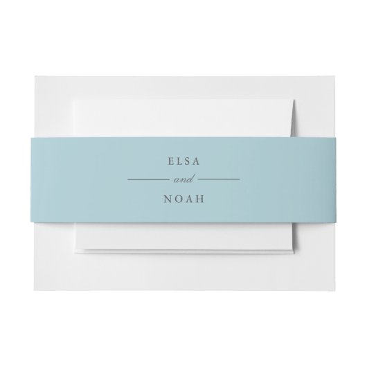 Bandeau De Faire-part Élégant Monogramme bleu clair simple (Devant Example)