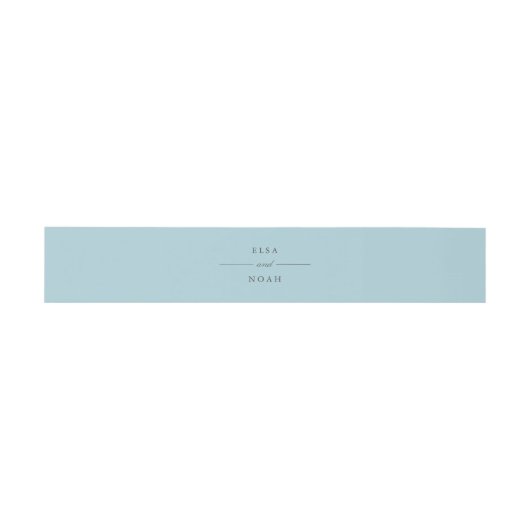 Bandeau De Faire-part Élégant Monogramme bleu clair simple (Plat)