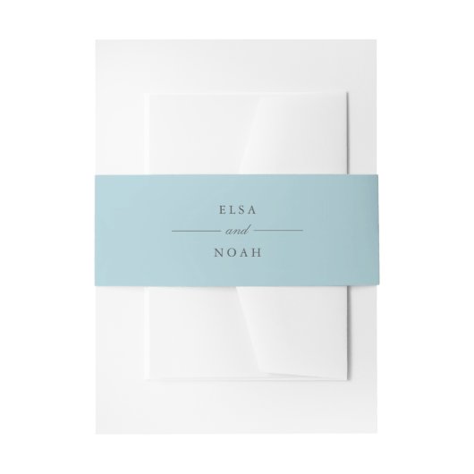 Bandeau De Faire-part Élégant Monogramme bleu clair simple (Devant example)