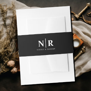 Bandeau De Faire-part Élégant Monogramme de mariage personnalisé