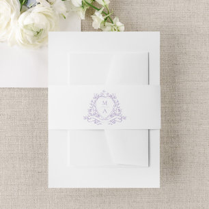 Bandeau De Faire-part Élégant Monogramme Floral Lavande Mariage