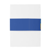 Bandeau De Faire-part Élégant Monogramme Mariage floral jaune et bleu (Dos Example)