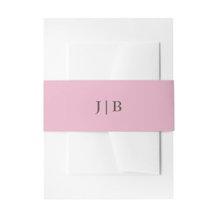 Bandeau De Faire-part Élégant Monogramme Simple Mariage Rose