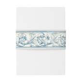 Bandeau De Faire-part Élégant Motif baroque bleu (Dos Example)