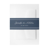 Bandeau De Faire-part Elegant Navy Blue Script Wedding (Devant example)