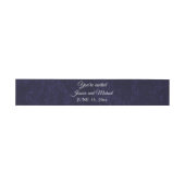 Bandeau De Faire-part Elegant Navy Blue Velvet Wedding Wrap (Plat)