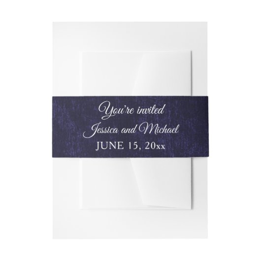 Bandeau De Faire-part Elegant Navy Blue Velvet Wedding Wrap (Devant example)
