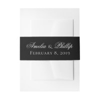 Élégant Noir et Blanc Mariage Inviter Bandes