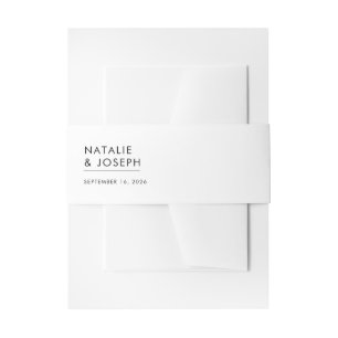 Bandeau De Faire-part Élégant noir et blanc minimaliste moderne Mariage