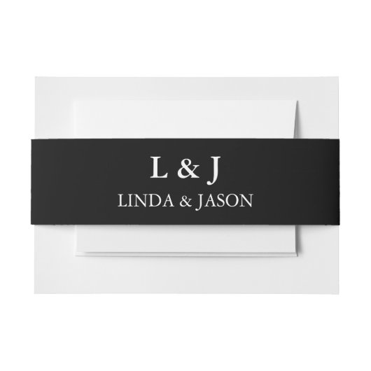 Bandeau De Faire-part Élégant Noir Personnalisé Mariage de calligraphie (Devant Example)