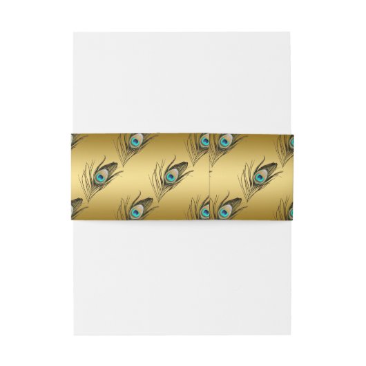 Bandeau De Faire-part Elégant Peacock Or (Dos Example)