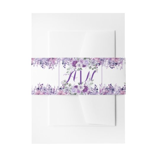 Bandeau De Faire-part Elegant purple flower  (Devant example)