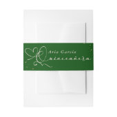 Bandeau De Faire-part Élégant Quinceanera Script Emerald Green (Devant example)