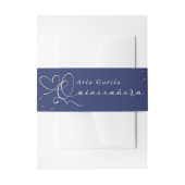 Bandeau De Faire-part Élégant Quinceanera Script Royal Blue (Devant example)