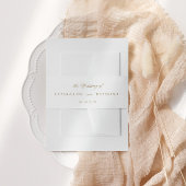 Bandeau De Faire-part Elegant Romantic Gold Script Wedding